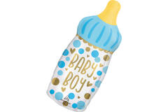 Foil balloon - Shape - Baby bottle XL - "Baby Boy"